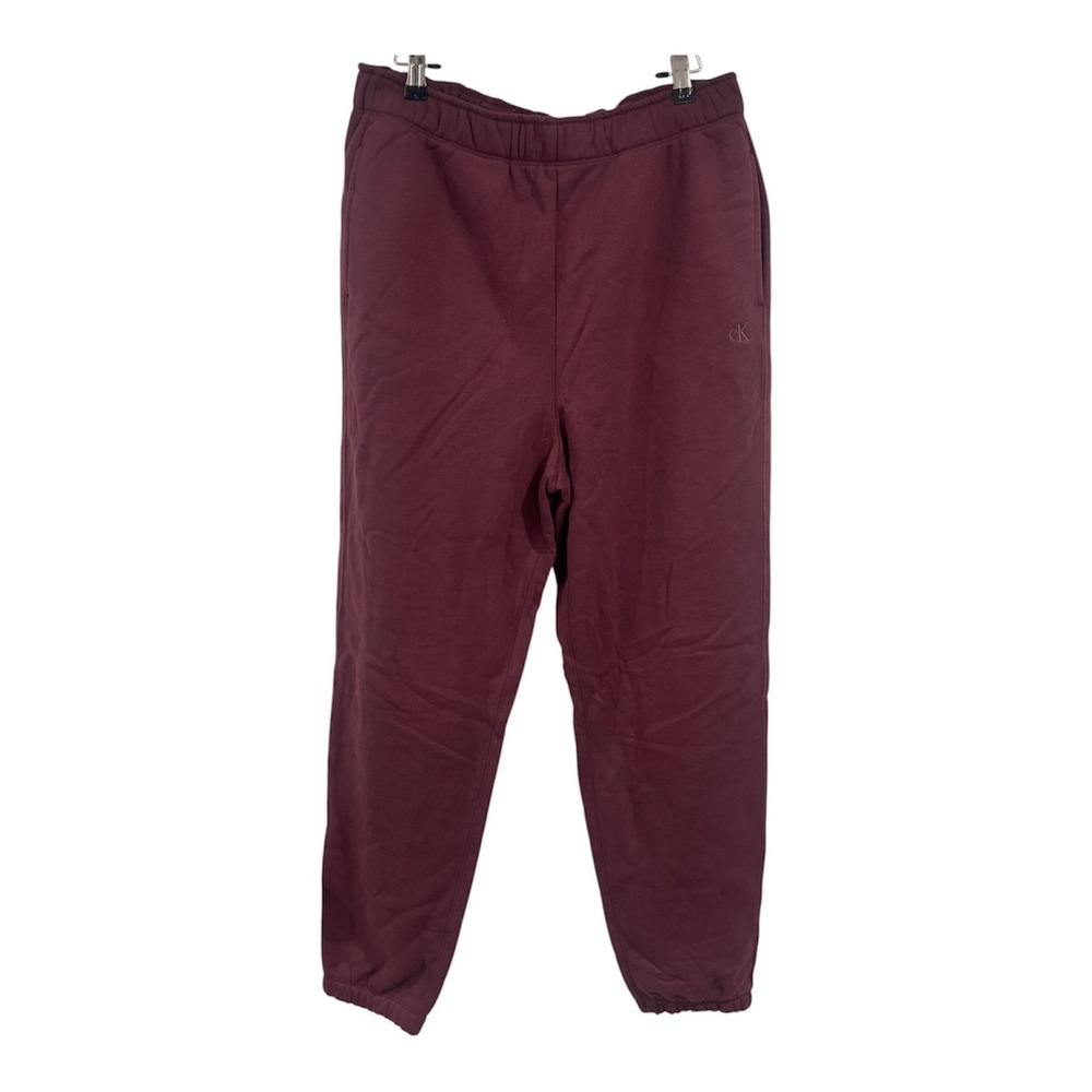 Calvin Klein Womens Red Jogger‎ Lounge Sweatpants Fleece Lined Size L 1822688
